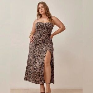 Reformation Marguerite Silk Dress – Leopard / Cheetah Print – Size 8 – Worn Once